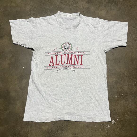 Vintage 90s NC State University Grey Alumni T-Shirt - Picture 1 of 5